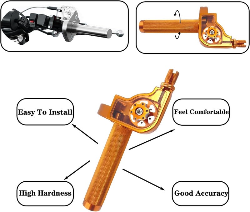 JXPANG Motorcycle Throttle Grip 7/8" 22mm CNC Aluminum Quick Twister with Throttle Cable for KLX CR CRF EXC XR CRF50 CRF230 50 110 125 230 250 Dirt Pit Bike Motocross Motorbike Quad ATV - Image 5